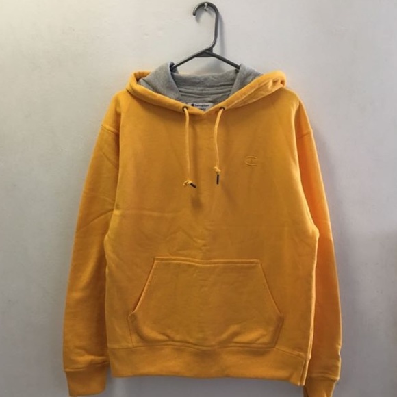 YELLOW GOLD CHAMPION POWERBLEND FLEECE HOODIE - Picture 1 of 3